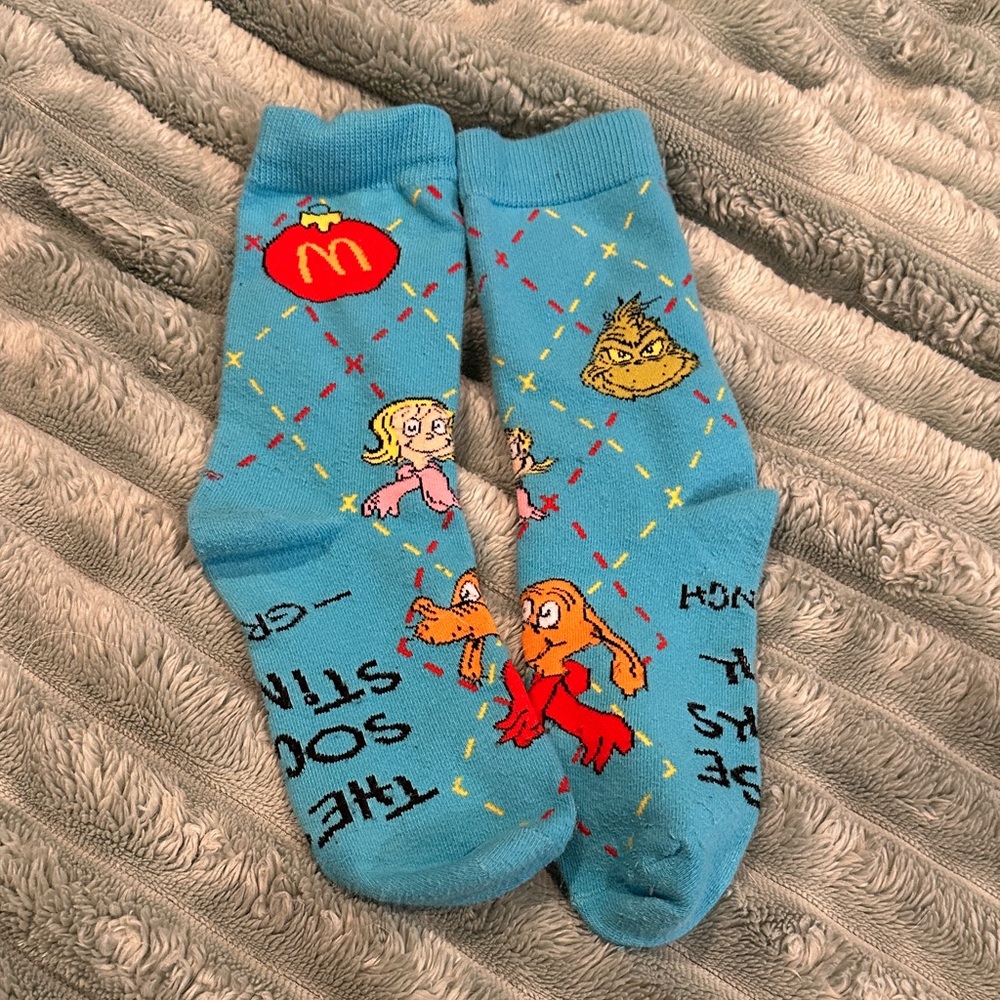 The Grinch Meal Blue Socks